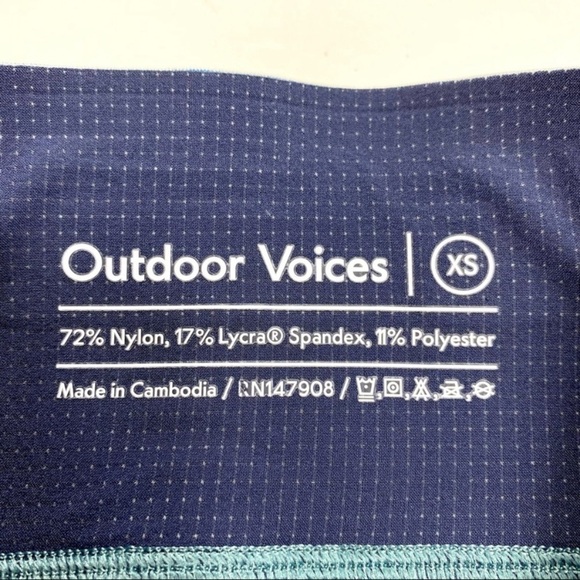 Outdoor Voices Core 3/4 Leggings Workout Tights Light Blue Green - Picture 6 of 9